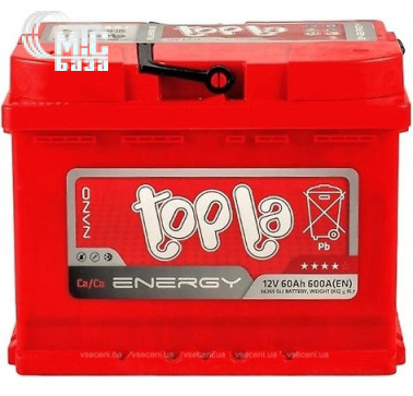 Аккумулятор Topla Energy 6СТ-60 L (56265, 108160, E60X) EN600 А 242x175x190мм